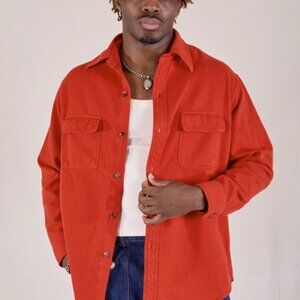 Big Bud Press Flannel Overshirt (Mustang Red), L Large